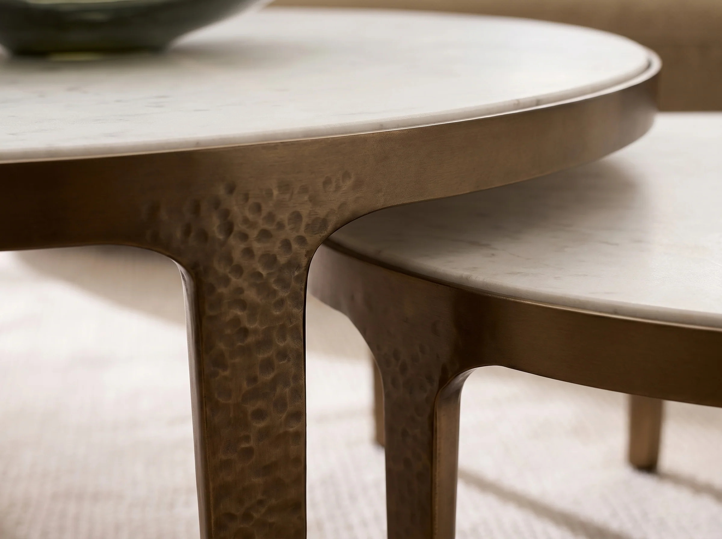 La Jolla Nesting Coffee Tables in Aged Bronze, Detail