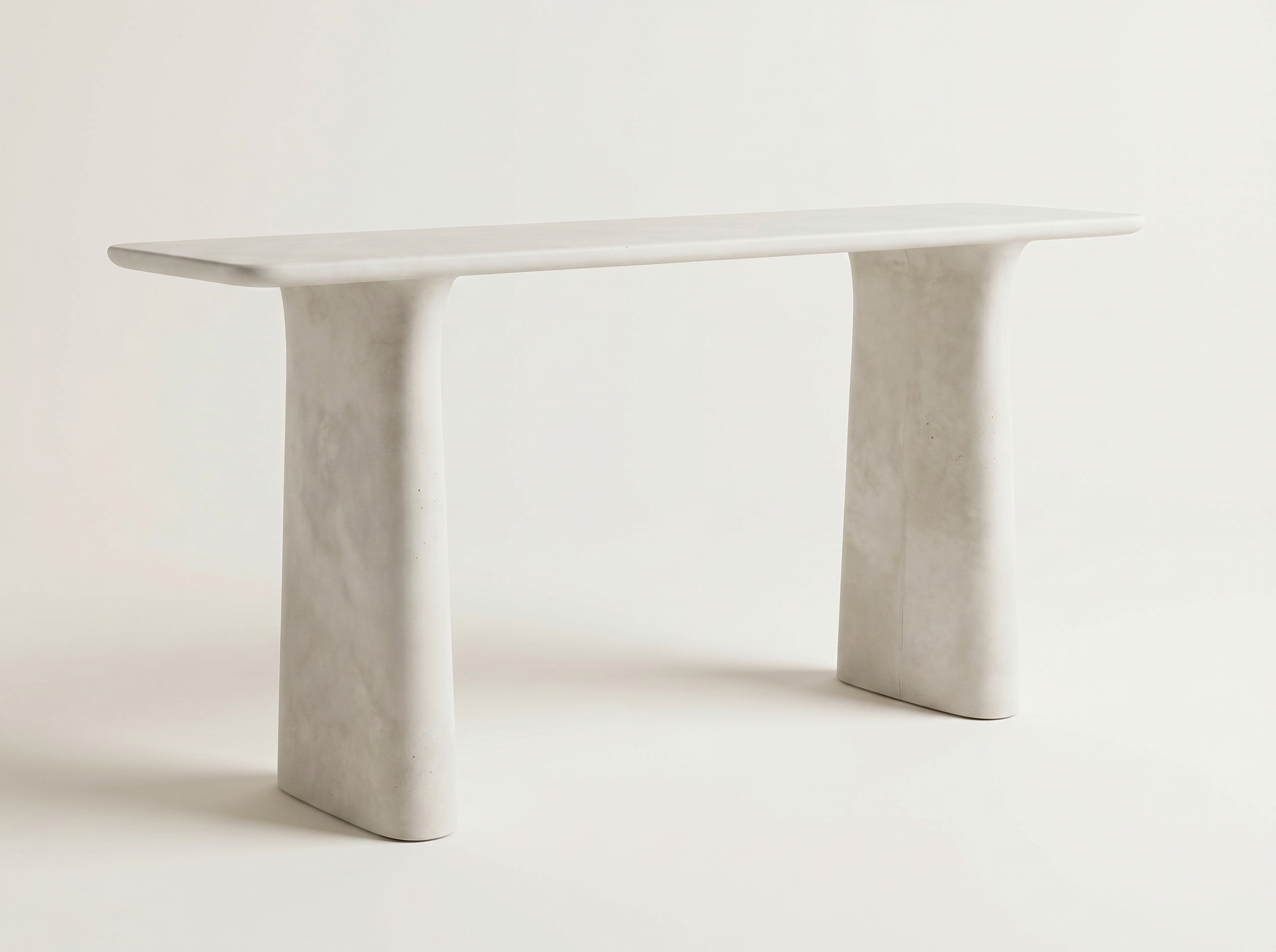 Solana Concrete Console Table in White Concrete